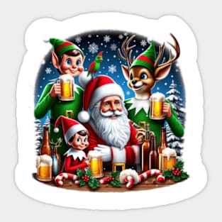 Santa's Bash Bonanza – Stylish Threads for the Ultimate Christmas Party Sticker